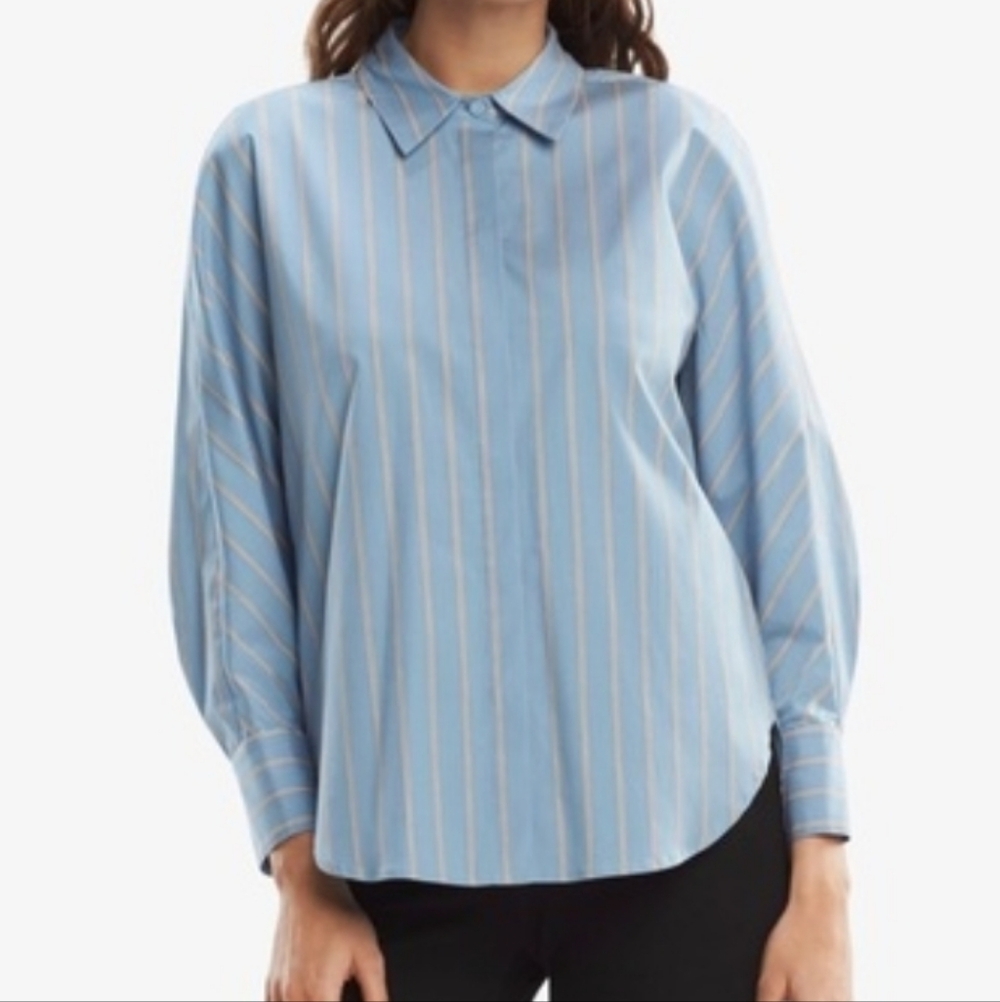 MM Lafleur Poplin Stripe Virginia Top  M
